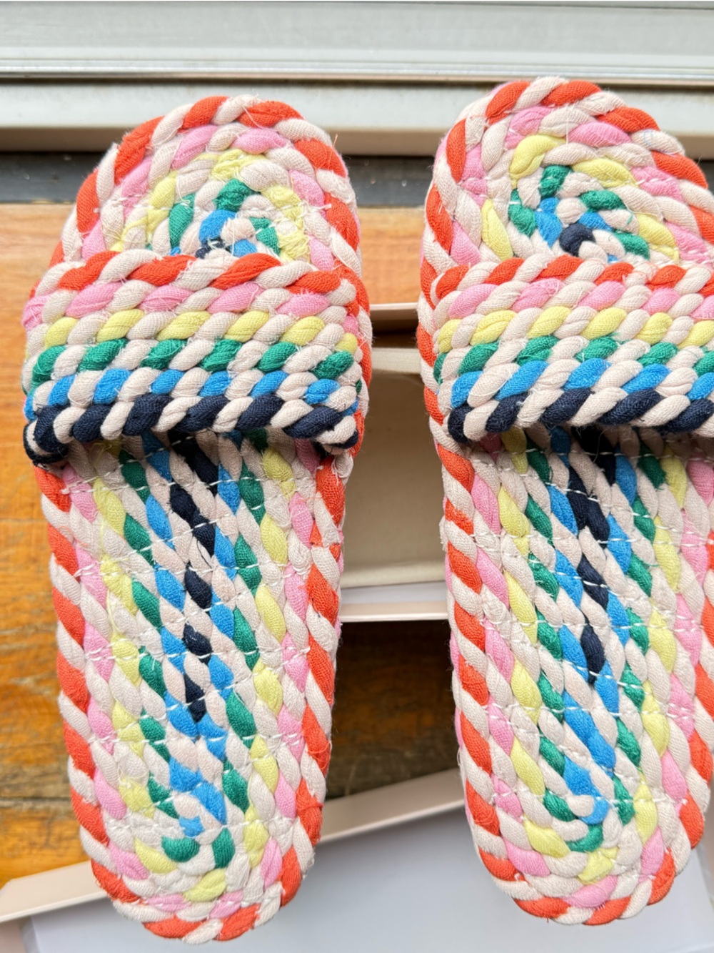 Loeffler Randall Multicolor Braided Rope Slide Sandals